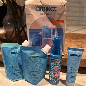 Amika Hydro Dream Hair Routine Trial Kit 4pc Shampoo Conditioner Hydro